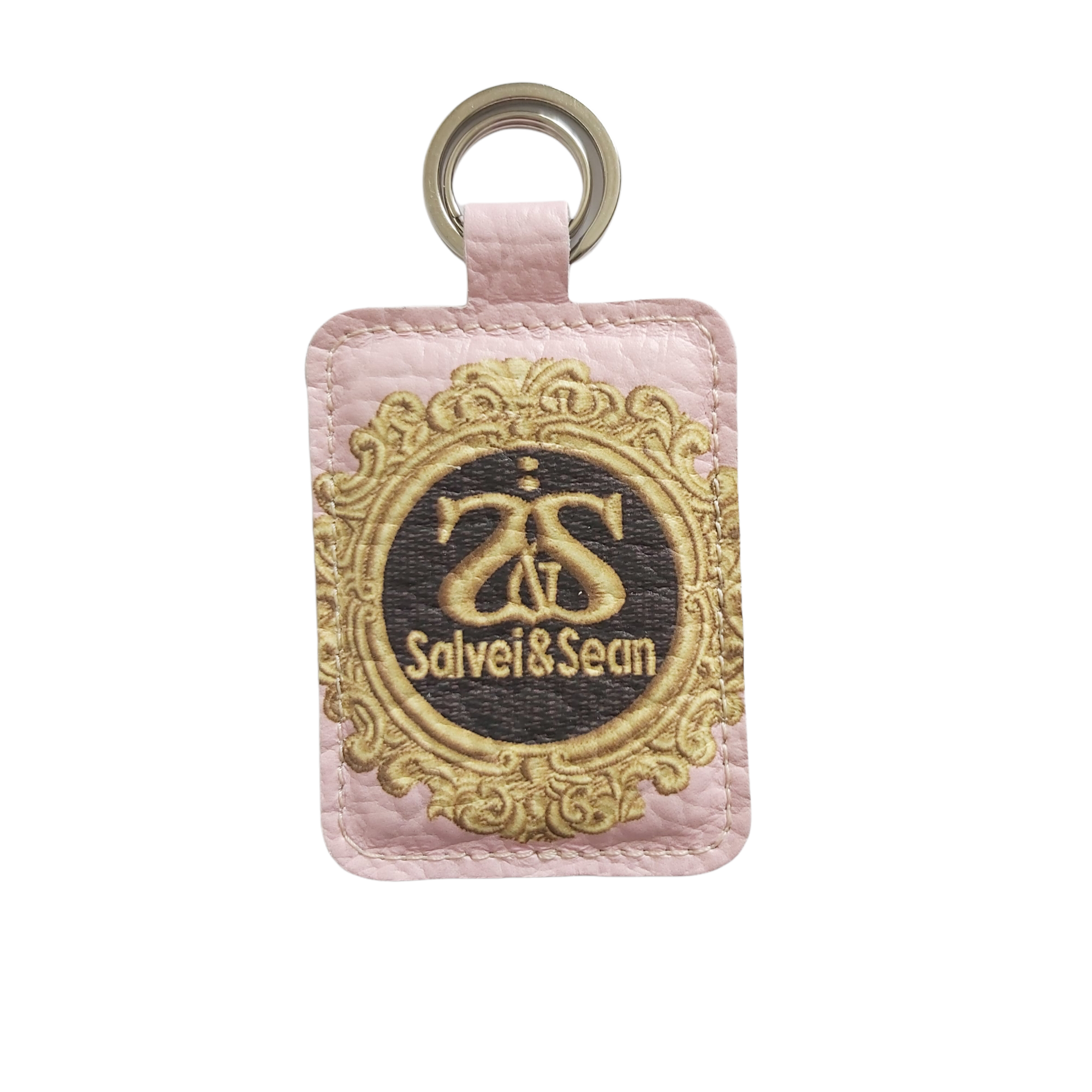 KEYRING - ornate pink