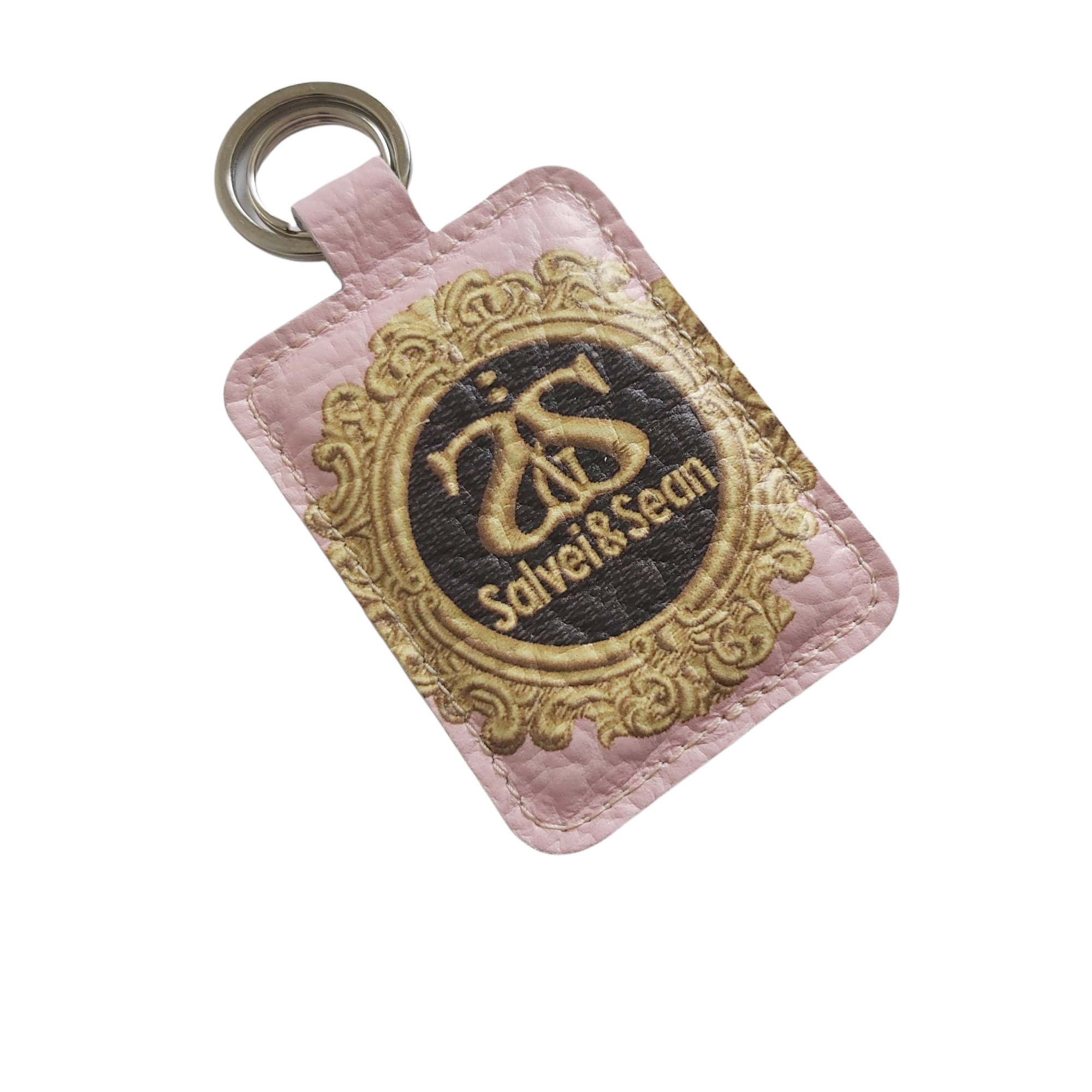 KEYRING - ornate pink