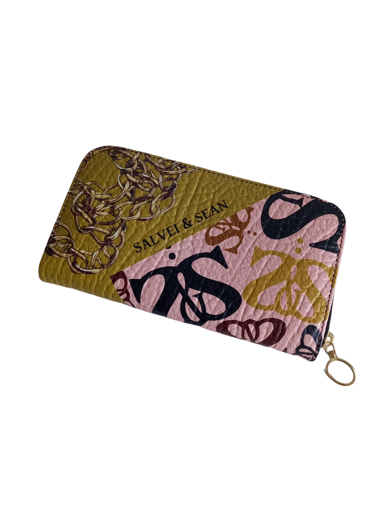 LUXX leather purse - diagg s&s pink CHAIN